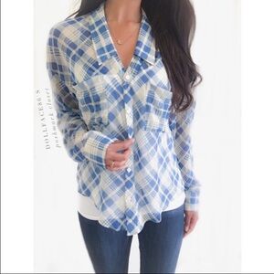 Free People sheer button down top